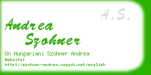 andrea szohner business card